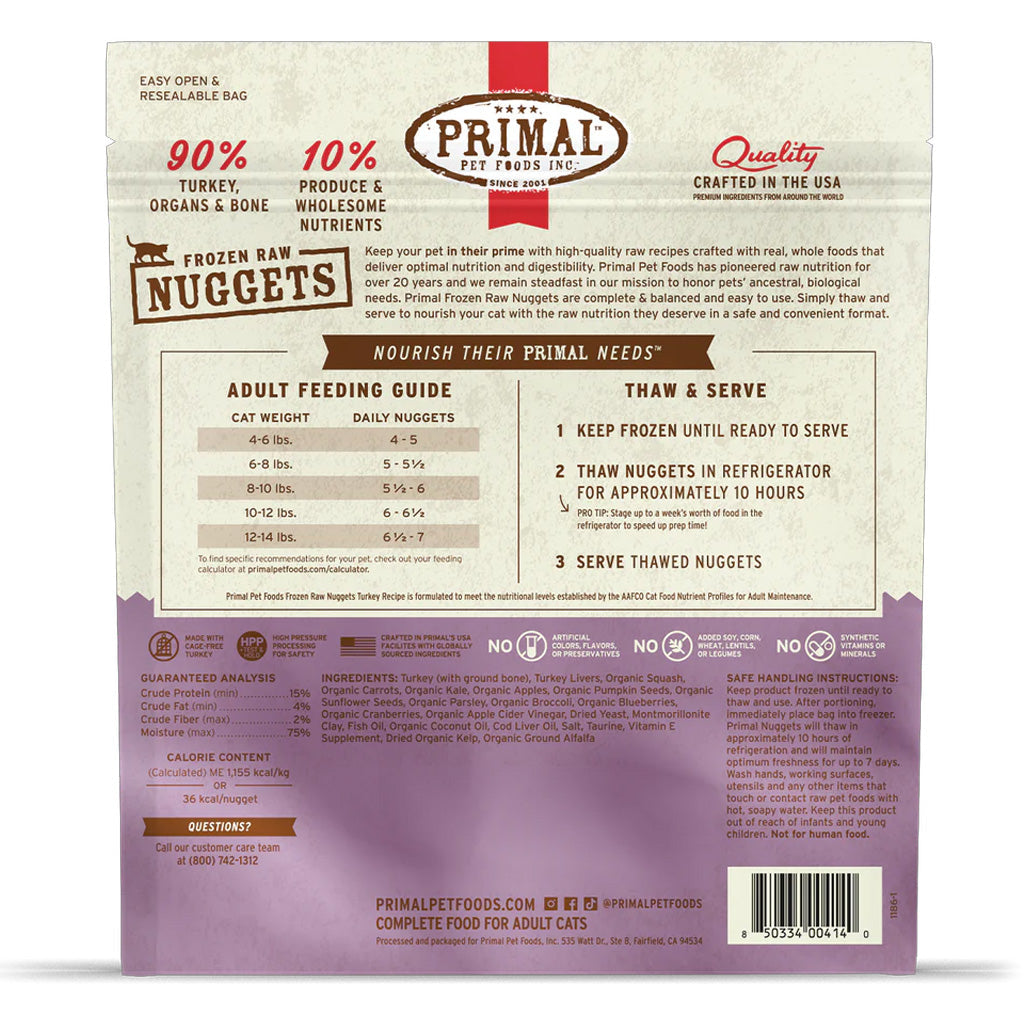 *Turkey Frozen Raw Cat Food 3lb