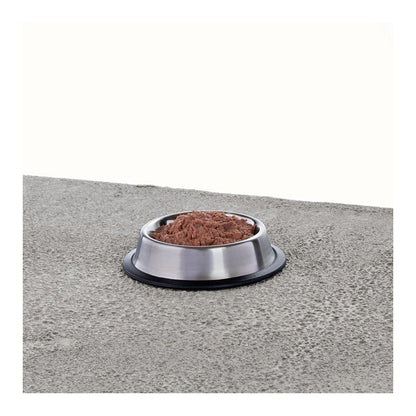 Chicken & Salmon Frozen Raw Cat Food 3lb mushed in a bowl.