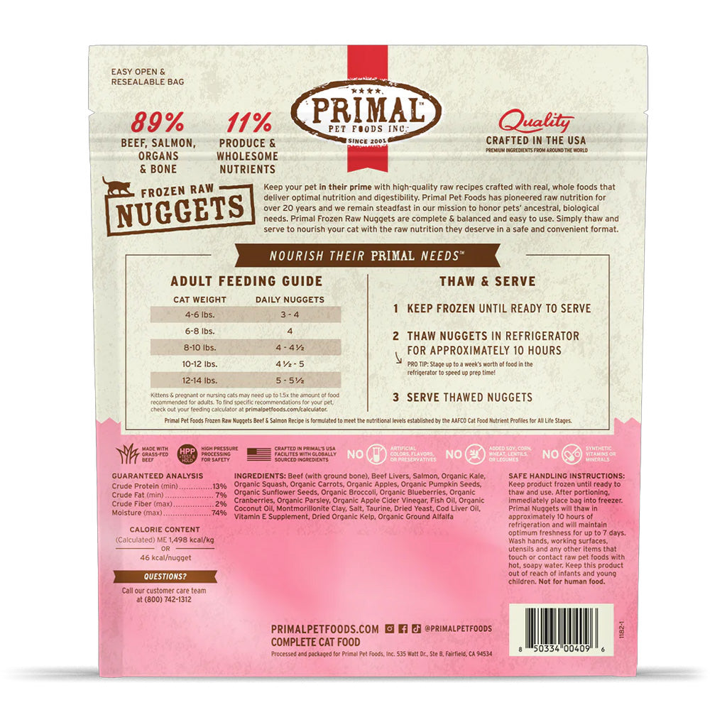 Back of Beef & Salmon Frozen Raw Cat Food 3lb bag