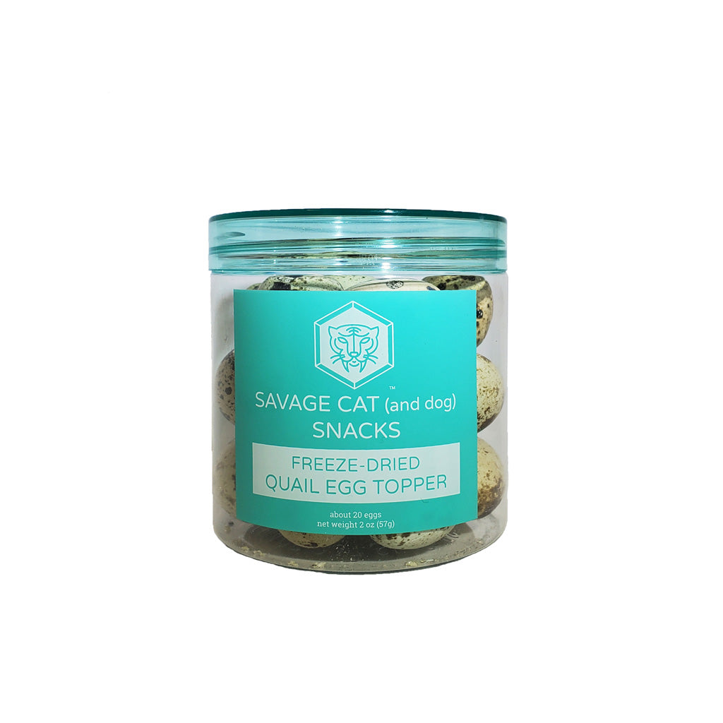 Savage Cat freeze dried quail egg topper 2oz tub
