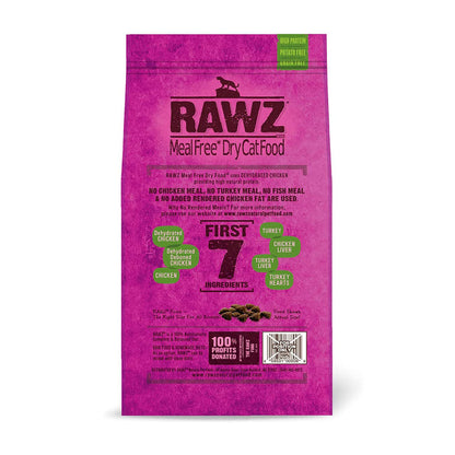 Chicken & Turkey Dry Cat Food back of bag.