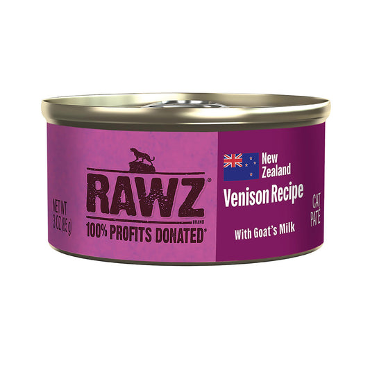 Rawz New Zealand venison recipe with goat's milk 30z cat pate can