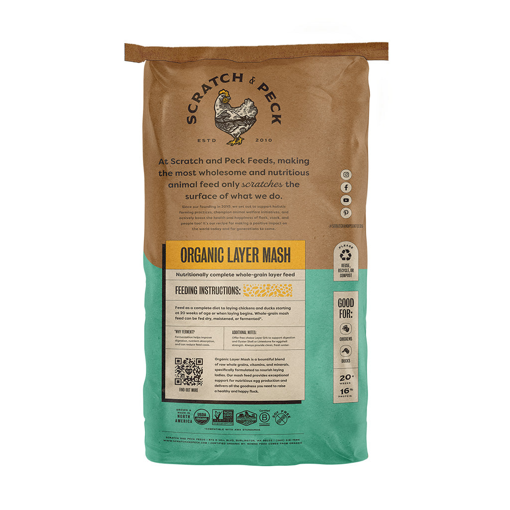Organic Layer Mash back of bag. 