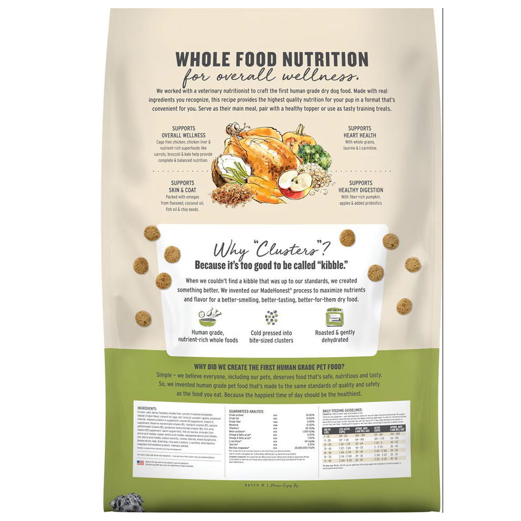 The Honest Kitchen Whole Food Clusters whole grain chicken and superfoods recipe back of bag