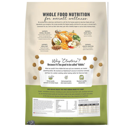 The Honest Kitchen Whole Food Clusters whole grain chicken and superfoods recipe back of bag
