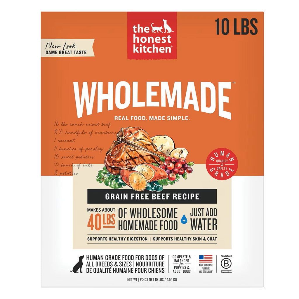 The Honest Kitchen Wholemade grain free beef recipe 10lb box
