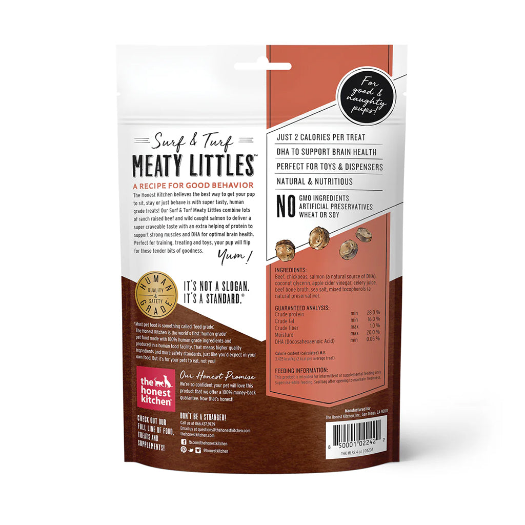 Meaty Littles Beef and Salmon back of bag