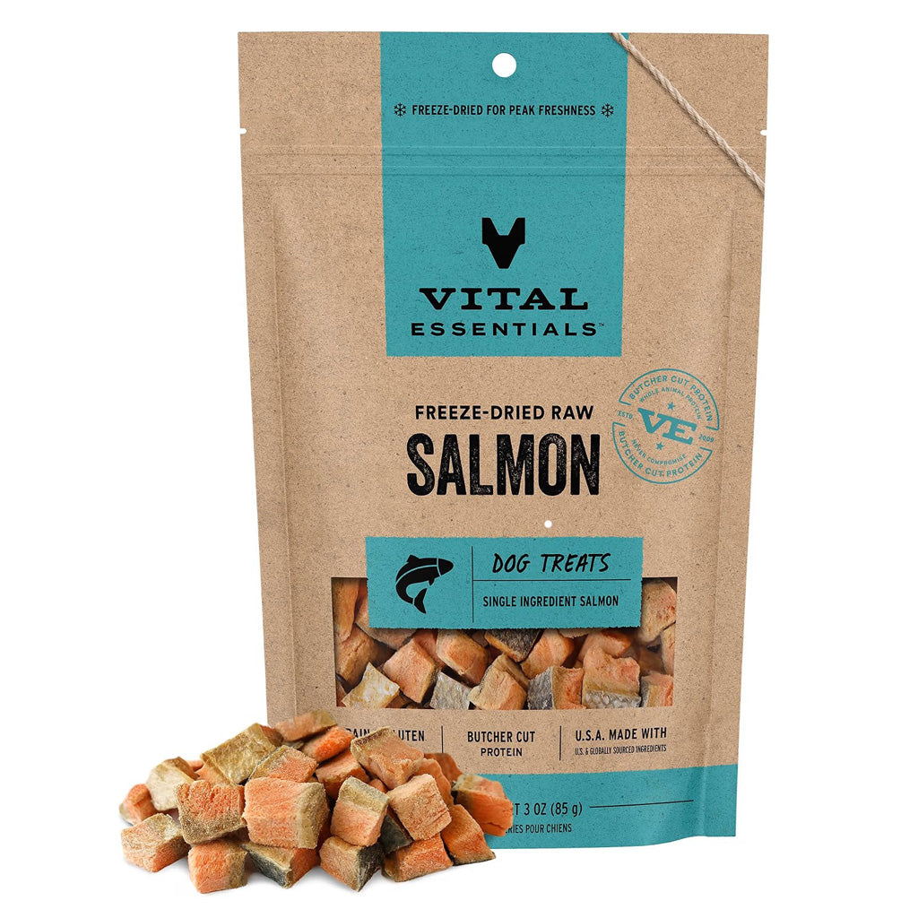 Vital Essentials Freeze-Dried Raw Salmon Dog Treats 3oz 