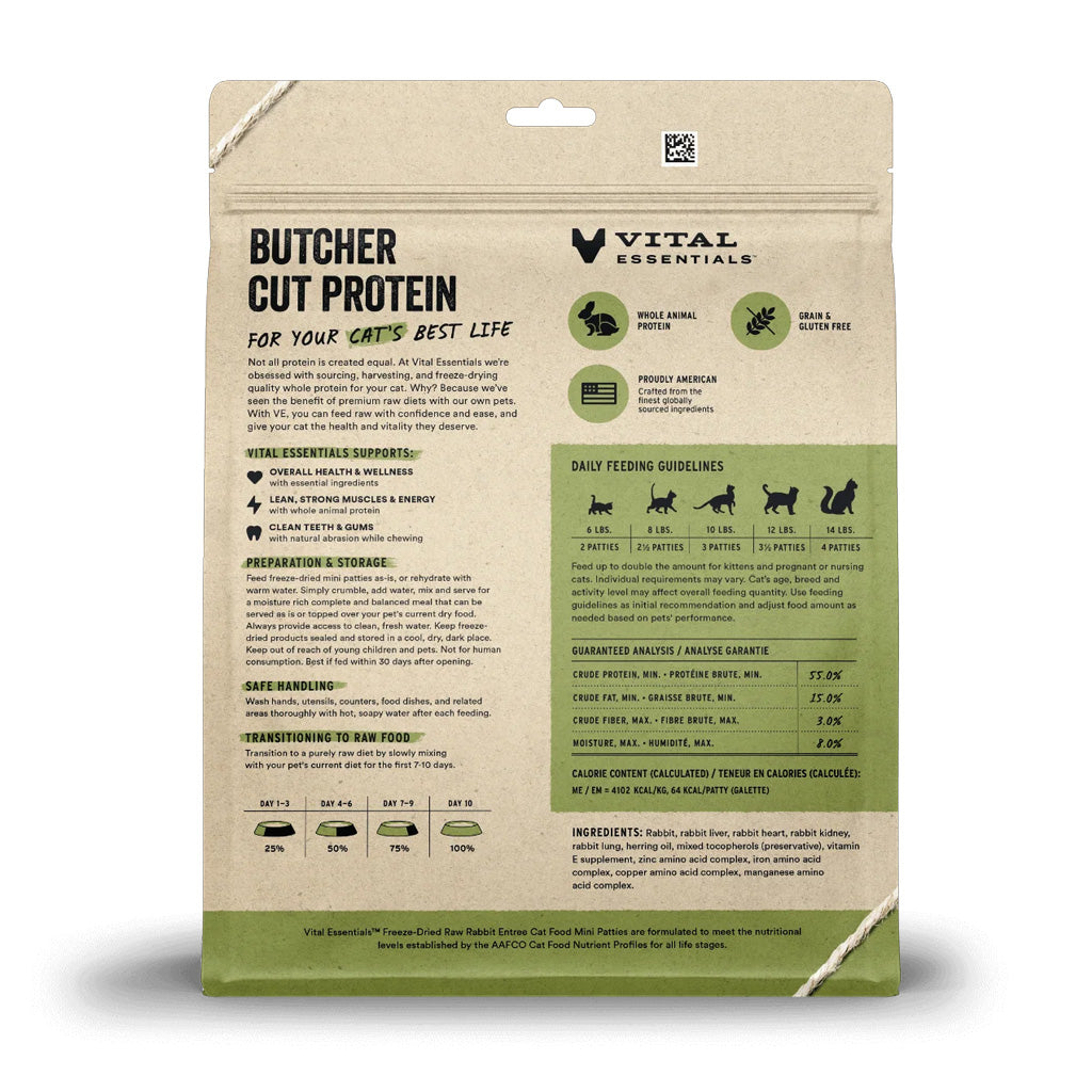 *Rabbit Dinner Patties Freeze-Dried for Cats