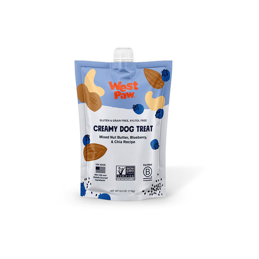 Mixed Nut Butter, Blueberry, & Chia Creamy Dog Treat