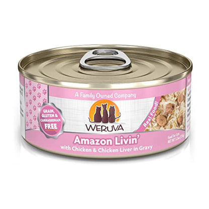 Amazon Livin' with Chicken & Chicken Liver in Gravy Canned Food for Cats 5 oz can 