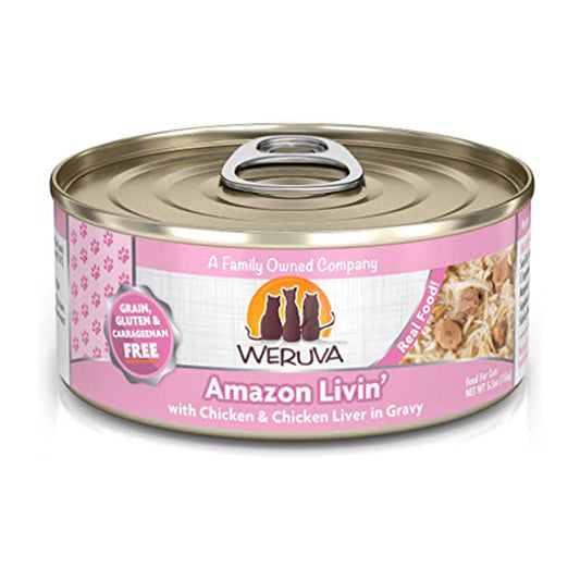 Amazon Livin' with Chicken & Chicken Liver in Gravy Canned Food for Cats 5 oz can 