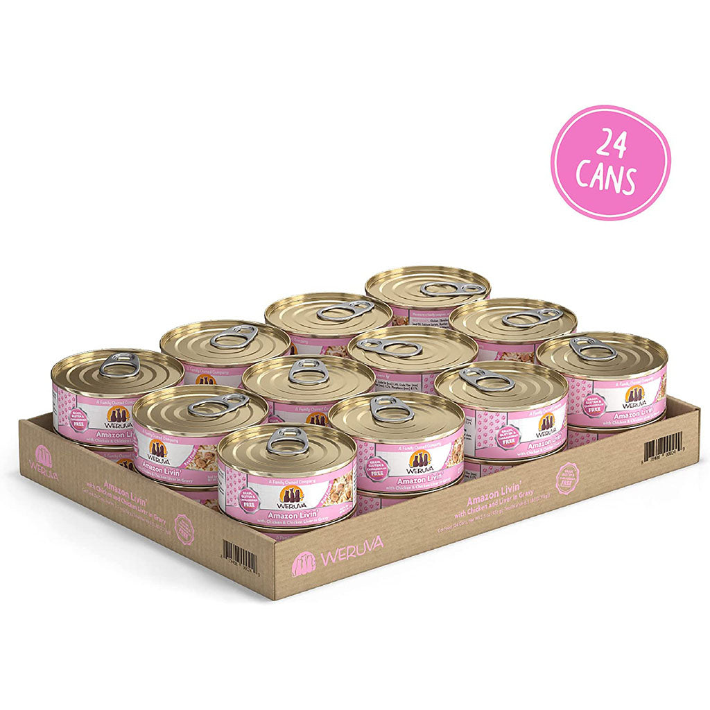 Amazon Livin' with Chicken & Chicken Liver in Gravy Canned Food for Cats case of 24 