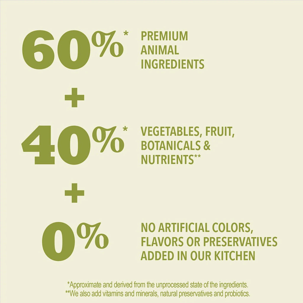 Acana contains premium animal ingredients and vegetables and fruits.