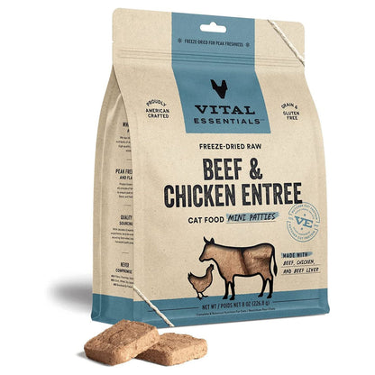 Beef & Chicken Dinner Patties Freeze-Dried for Cats.