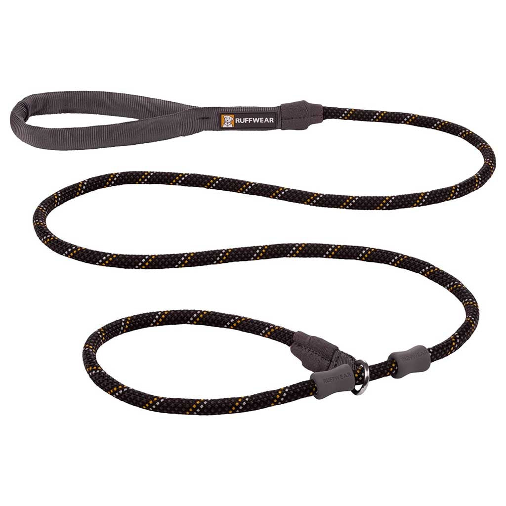 Just-a-Cinch Reflective Slip Leash 5ft- obsidian black 