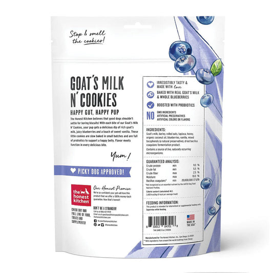 Goat's Milk N' Cookies: Blueberries & Vanilla back of bag. 