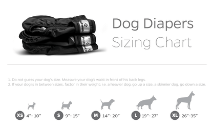 Dog diaper sizing chart