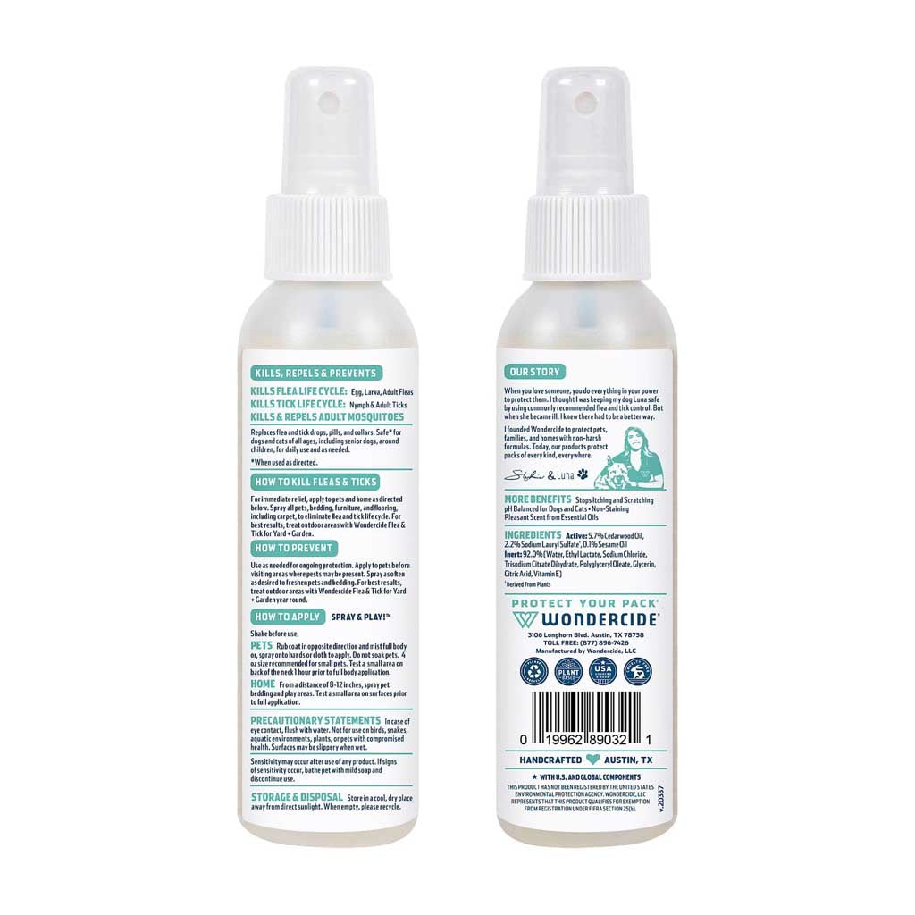 Cedarwood Scent Flea & Tick back of bottle 