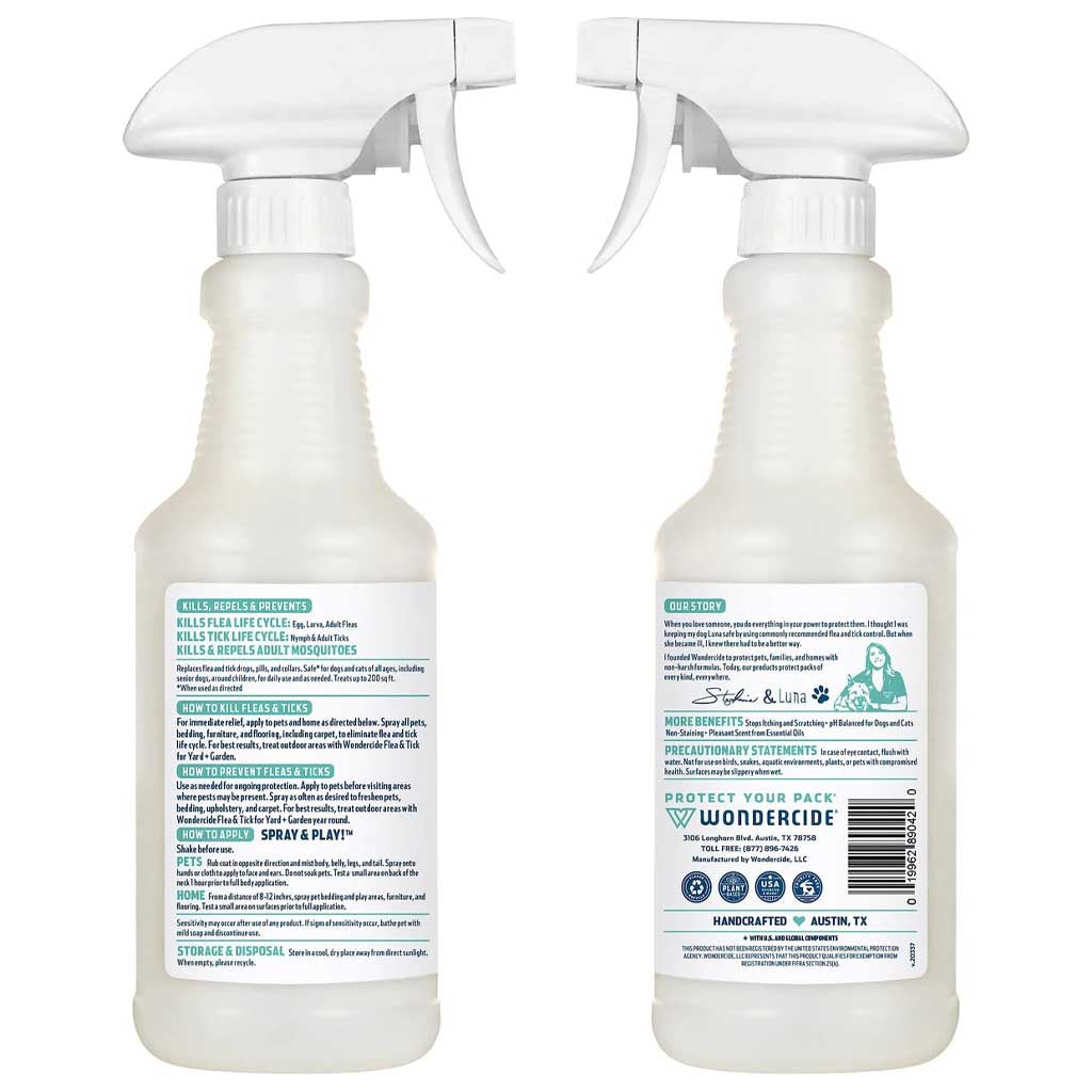 Cedarwood Scent Flea & Tick back of bottle.