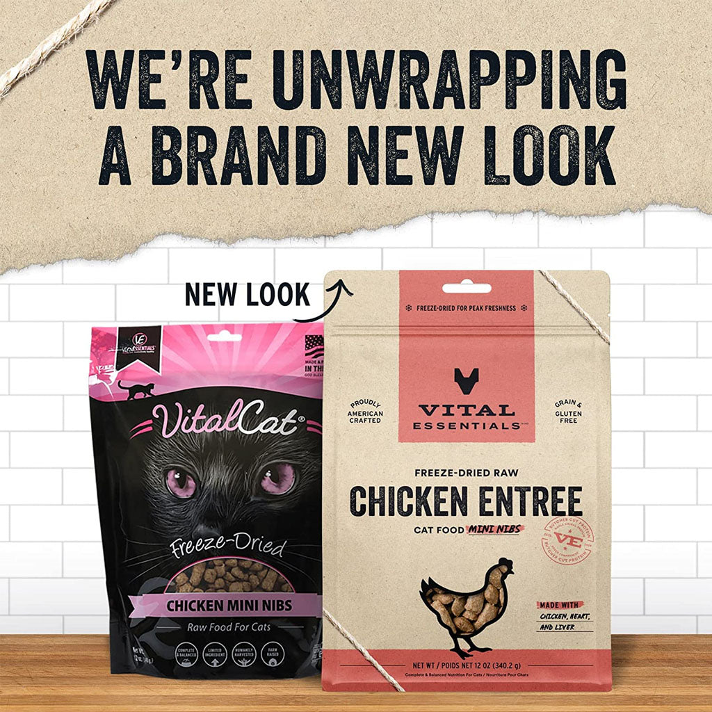 Chicken Mini Nibs Freeze-Dried for Cats 12oz new look 