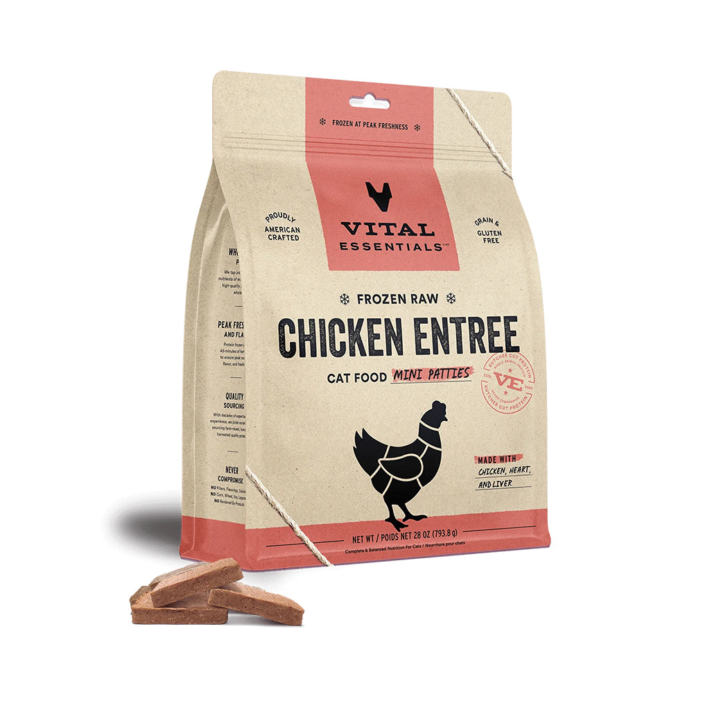 Chicken Patties Frozen Raw Cat Food 28oz