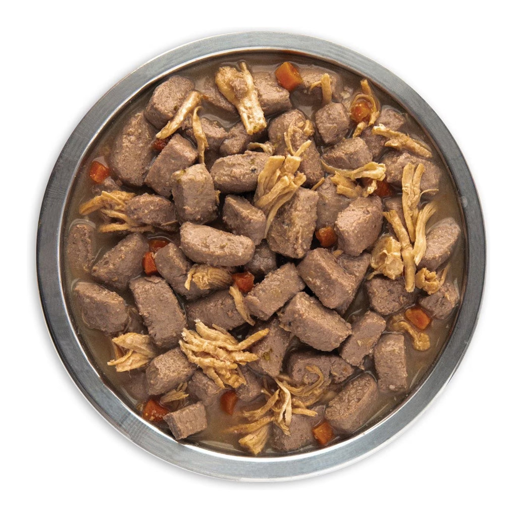 Chicken Recipe Stew Canned Food for Dogs 12.8oz open can.