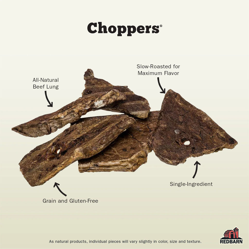 Choppers Beef Lung 9oz product description. 