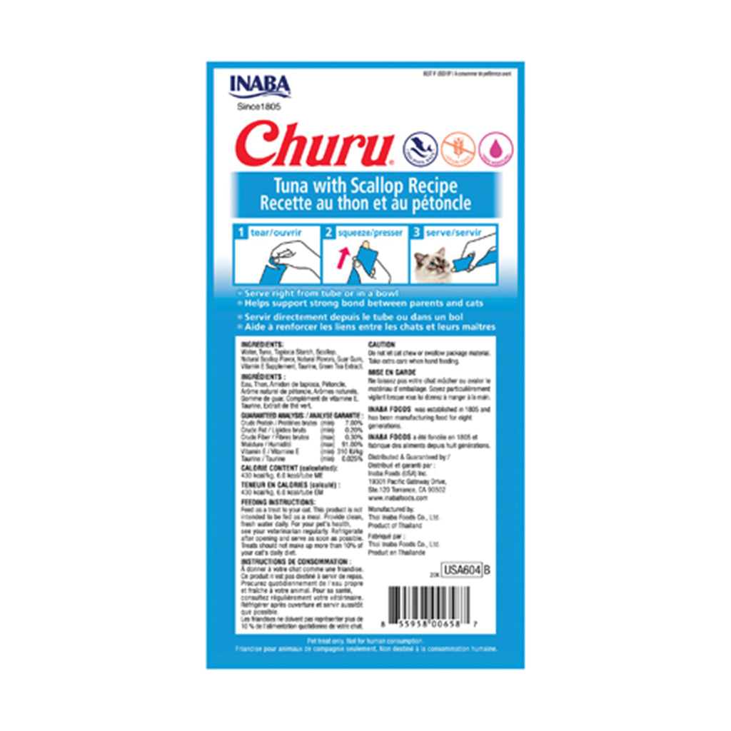 Churu Tuna with Scallop 4 Pack back of package.