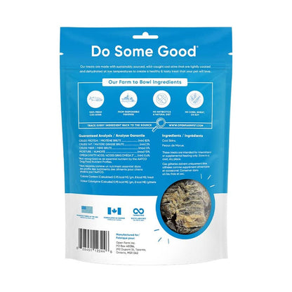Dehydrated Cod Skin Treats 2.25oz back of bag.