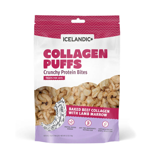 Icelandic+ Collagen Puffs with lamb marrow bag of crunchy protein bites for cats, 0.5 oz
