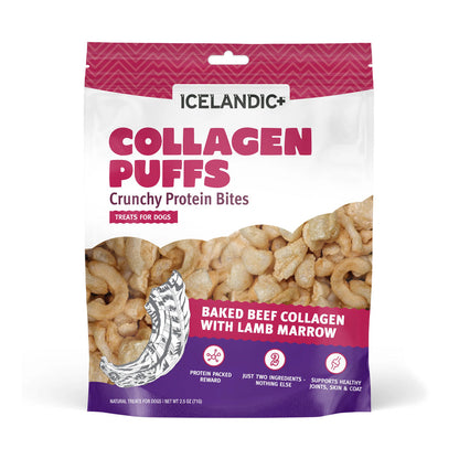 Icelandic+ Collagen Puffs with lamb marrow bag of crunchy protein bites for dogs, 2.5 oz