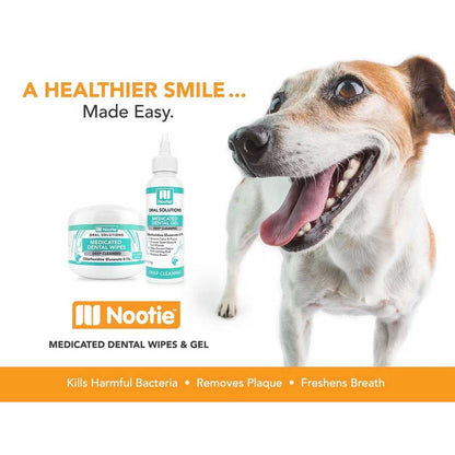 Dog next to Antimicrobial Dental Wipes 60ct