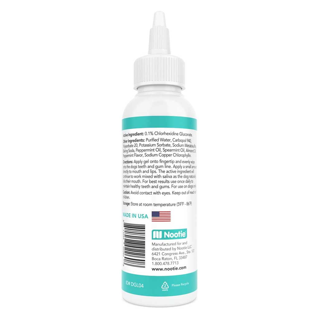 Back of Antimicrobial Dental Gel bottle