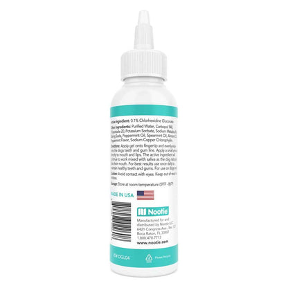 Back of Antimicrobial Dental Gel bottle