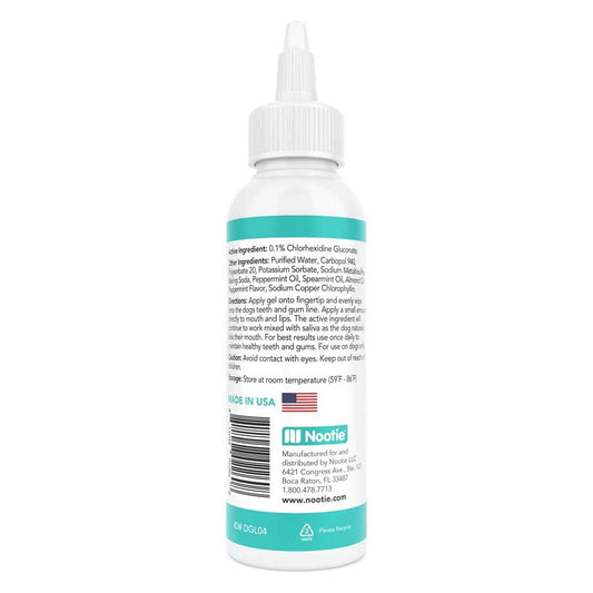 Back of Antimicrobial Dental Gel bottle