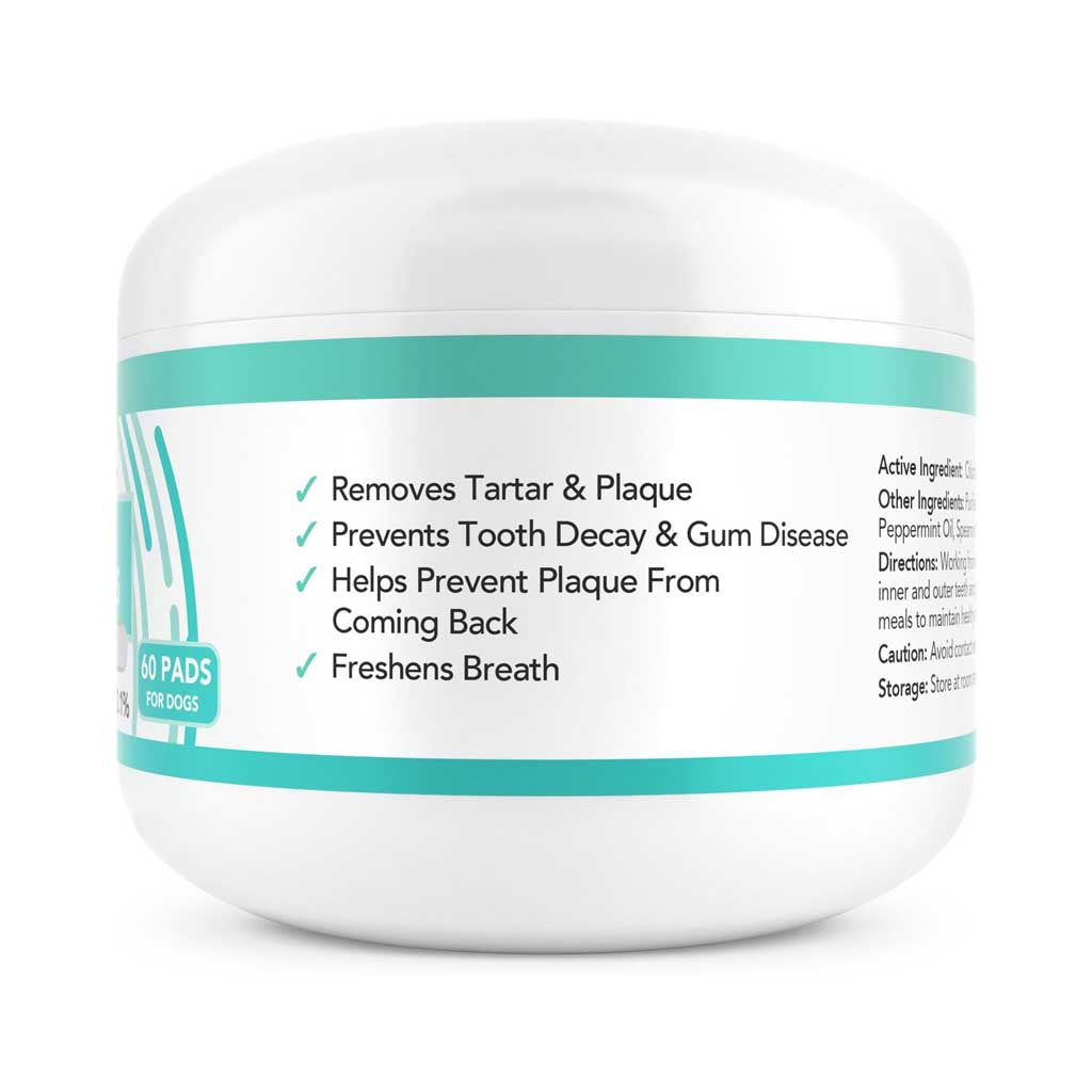 Side of Antimicrobial Dental Wipes 60ct container.