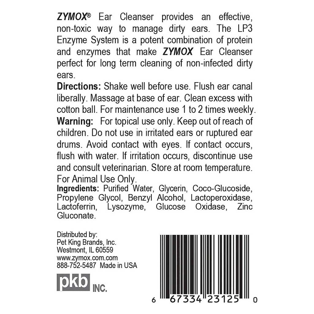 Ear Cleanser 4oz directions and warnings. 