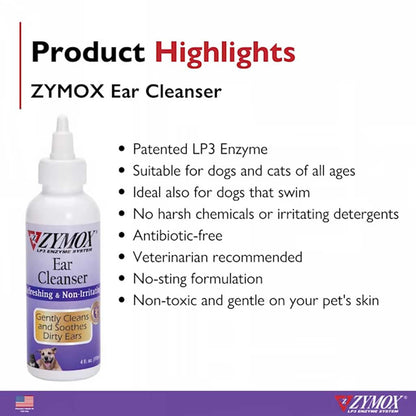 Ear Cleanser 4oz is veterinarian recommended non toxic and gentle on pets skin. 
