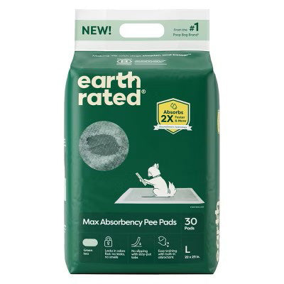 Earth Rated Max Absorbency Pee Pads, 30-count large package in green packaging