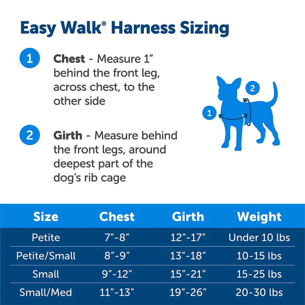 Easy Walk Harness sizing 