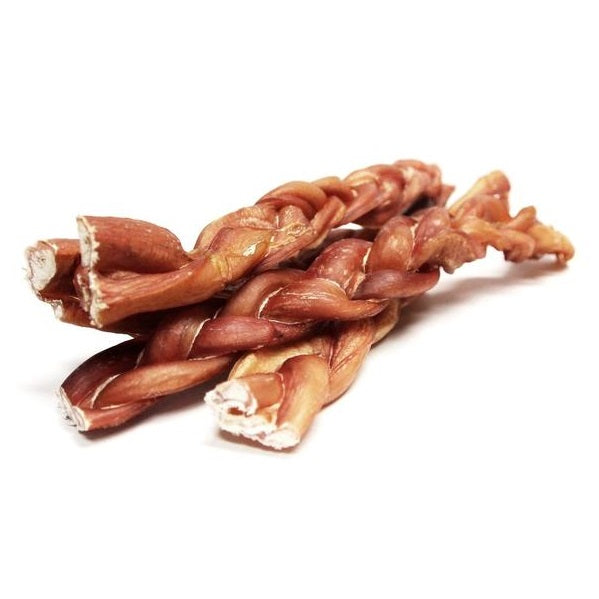 Four 12" Thick Braided Bully Sticks Odor Free