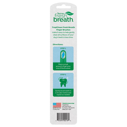 Finger Toothbrushes back of package. 