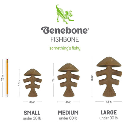 Benebone Fishbone Salmon Flavor size comparison. 