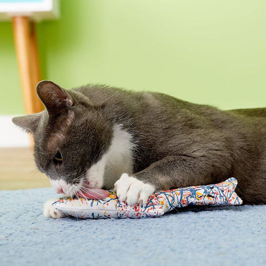 Cat licking Catnip Pollock Fish Cat Toy