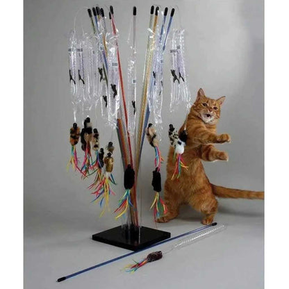 Cat playing with Go Fur It Cat Wand
