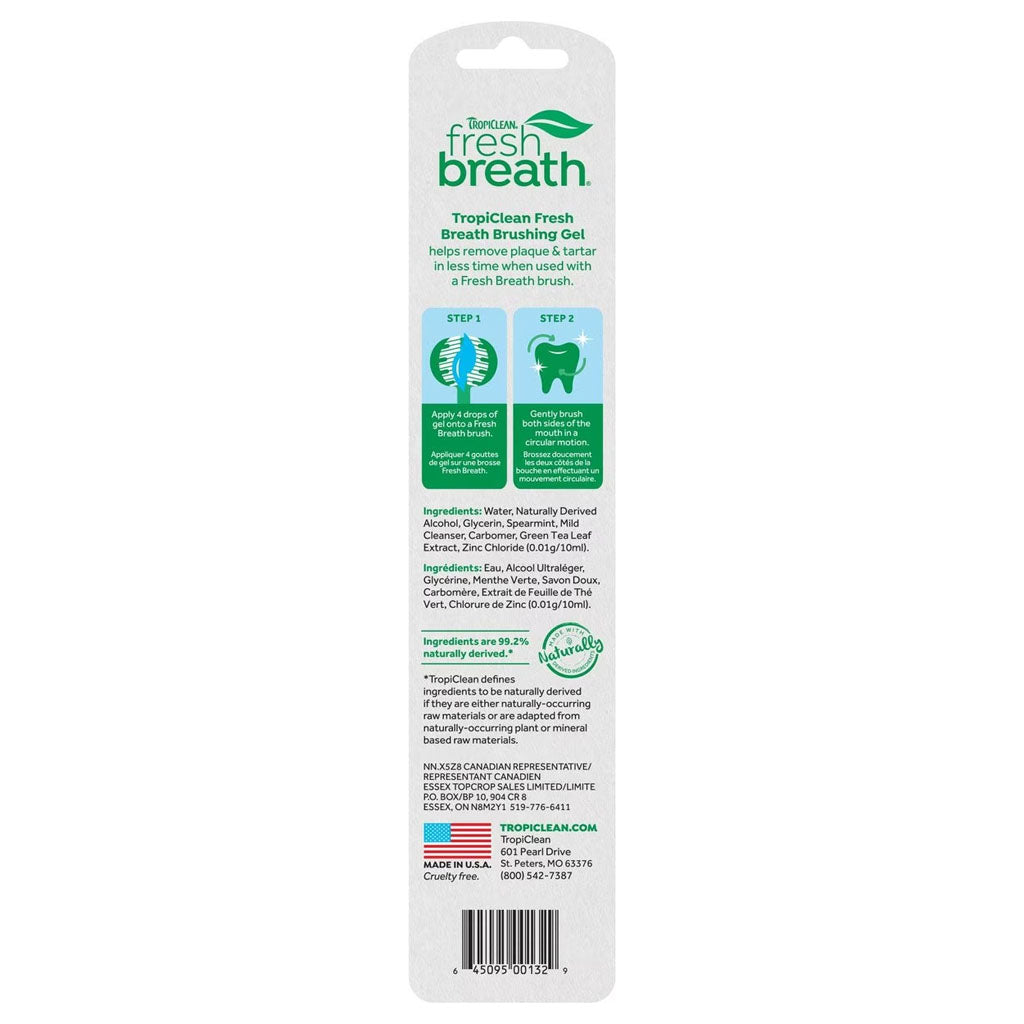 Brushing Gel 2oz back of package. 