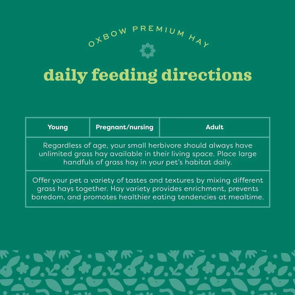 Orchard Grass Hay daily feeding directions. 