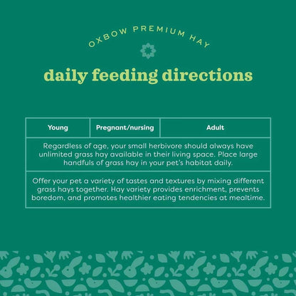 Orchard Grass Hay daily feeding directions. 