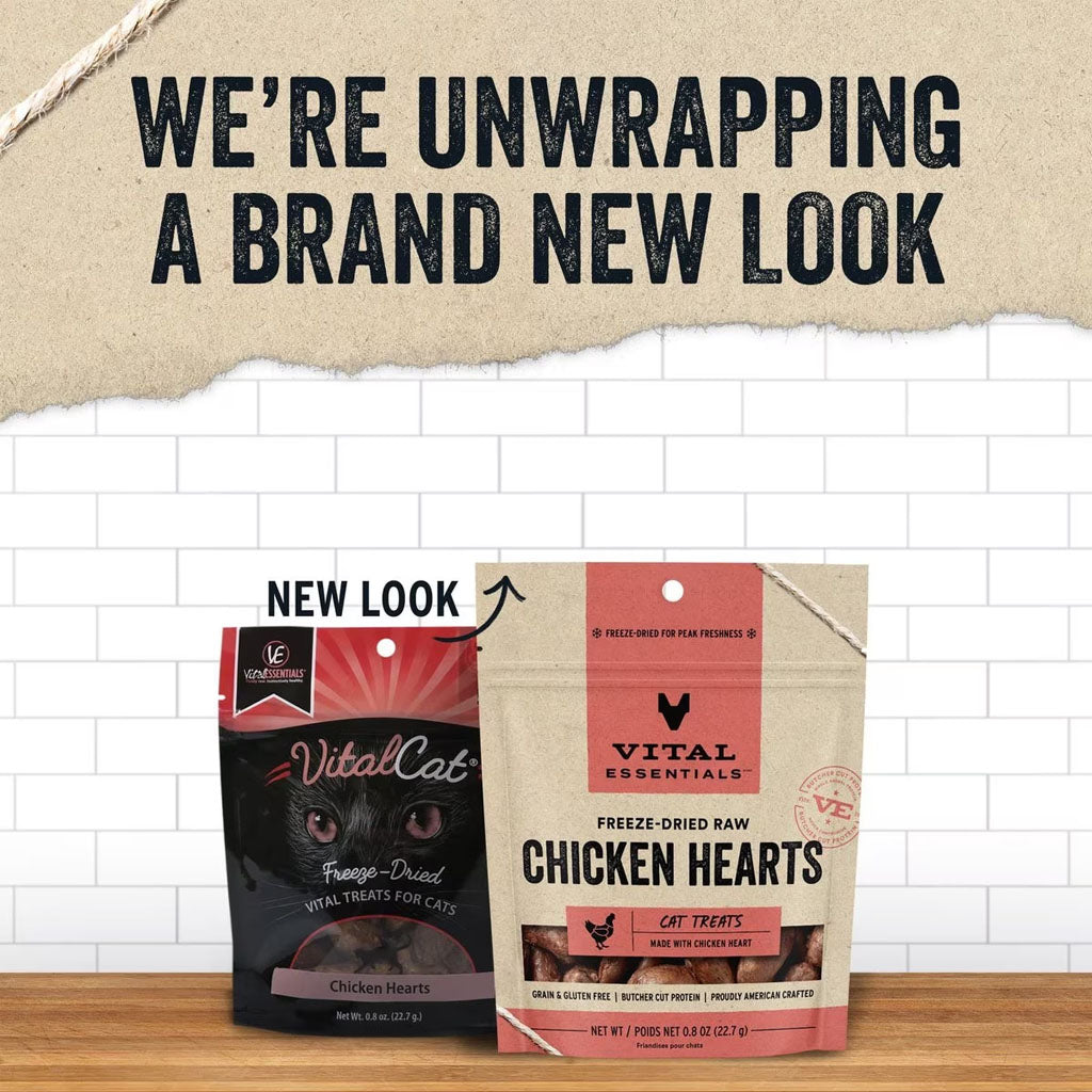 Freeze-dried Chicken Hearts Treat for Cats 0.8oz new bag look.